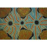 Plato Aboriginal Art Floor (Swag Bag) Cardboard Jigsaw Puzzle (512pce) - Waterways on Country
