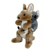 Plush Toy - Jill-a-Roo the Kangaroo with Joey &amp; Koala (23cm]