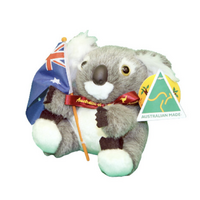 Australia Made Traditional Plush Toy - Koala (7&quot;) with AUS Flag