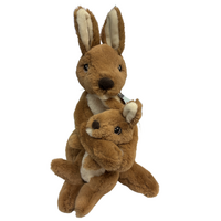 Plush Toy - Australia Made Kangaroo &amp; Joey (30cm) with Clip