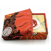 Aboriginal Art Handmade Paper Giftwrapped - All Natural  Ayurvedic Body Soap - Mango/Papaya