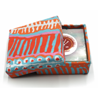 Aboriginal Art Handmade Paper Giftwrapped - All Natural  Ayurvedic Body Soap - Mango/Papaya