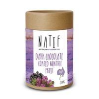 NATIF Dark Chocolate Coated Muntrie Fruit - 100g (Tube)