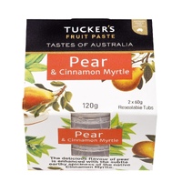 CLEARANCE - Tuckers Fruit Paste - Pear &amp; Cinnamon Myrtle (2 x 60g) [FEB 2025]