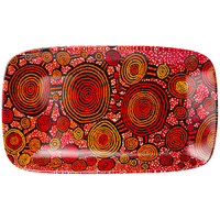 Warlukurlangu Aboriginal Art Fine Bone China Platter - Emu Dreaming
