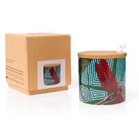 Sheryl J Burchill Aboriginal Art Fine Porcelain Sugar Bowl Set - Dragonfly (Rainforest)