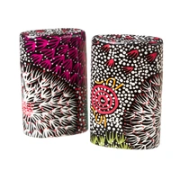 Coral Hayes Aboriginal Art Fine Bone China Salt n Pepper Shakers - Gathering of Bush Bananas
