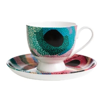 Martumili Aboriginal Art Fine Bone China Tea Cup &amp; Saucer Set - Punmu waterholes