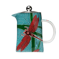 Aboriginal Art Fine Bone China Teapot - Dragonfly