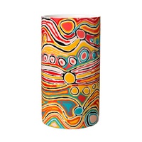 Warlukurlangu Aboriginal Art Fine Porcelin Vase - Mina Mina Dreaming