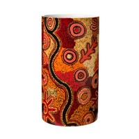Warlukurlangu Aboriginal Art Fine Porcelin Vase - Vaughan Springs