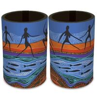 Tobwabba Aboriginal Art Neoprene Can Cooler - Ngagul (Mullet)