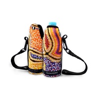 Bunabiri Aboriginal Art Neoprene Water Bottle Cooler - Snake Dreaming