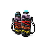 Bunabiri Aboriginal Art Neoprene Water Bottle Cooler - Rainbow River