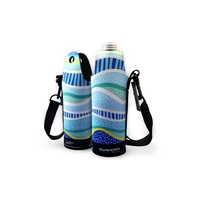 Bunabiri Aboriginal Art Neoprene Water Bottle Cooler - Rainbow Reef