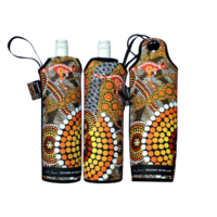 Bunabiri Aboriginal Art Neoprene Wine Bottle Cooler - Colours of the Land