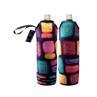 Bunabiri Aboriginal Art Neoprene Wine Bottle Cooler - Water Forest Country