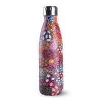 Koh Living Aboriginal Art Stainless Steel Water Bottle (500ml) - Grandmother&#39;s Country