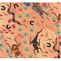 Around Waterhole (Ecru) - Aboriginal design Fabric