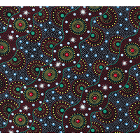 Bush Dreamings of Utopia (Red) - Aboriginal design Fabric