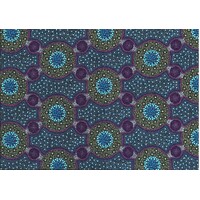 Bush Flowers (Purple) - Aboriginal design Fabric
