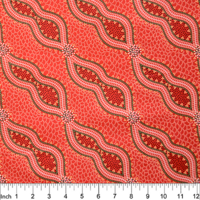 Bush Spinifex (Tango Red) - Aboriginal design Fabric