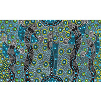 Dancing Spirit [Blue] - Aboriginal design Fabric