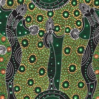 Dancing Spirit [Green] - Aboriginal design Fabric