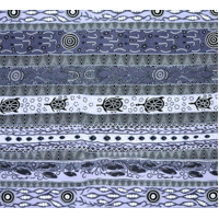 Dreaming In One (Ash) [Scrap 50cm]- Aboriginal design Fabric