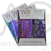 Aboriginal Fabric 4pce Quarter Pack [Purple] - Aboriginal Design Fabric 