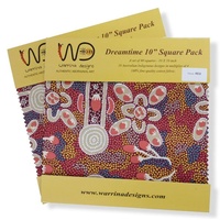Dreamtime 10&quot; RED Square Aboriginal design Fabric Pack (40)
