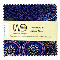 Dreamtime 5&quot; PURPLE Fabric Pack (40) - Aboriginal design Fabric