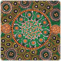 Fresh Life After Rain [Green] - Aboriginal design Fabric