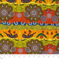 Home Country (Gold) - Aboriginal design Fabric