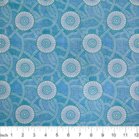 Kangaroo Path (Blue) - Aboriginal design Fabric
