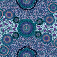 Meeting Places (Blue) - Aboriginal design Fabric