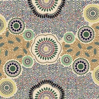 Meeting Places (Ecru) - Aboriginal design Fabric