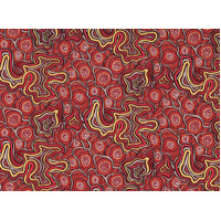 Meteors (Red) - Aboriginal design Fabric