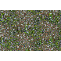 Meteors (Green) - Aboriginal design Fabric