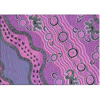 Mulaka Hunting (Purple) - Aboriginal design Fabric