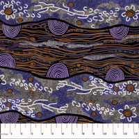 Sandy Creek (Purple) - Aboriginal design Fabric