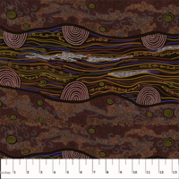 Sandy Creek (Red) - Aboriginal design Fabric