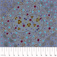 Bush Food Dreaming (Mint) [SCRAP 0.25M] - Aboriginal design Fabric