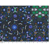 Bush Lemon (Blue) [SCRAP 1.6M] - Aboriginal design Fabric