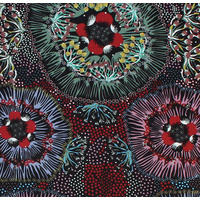 Bush Plum (Black) [SCRAP 1M] - Aboriginal design Fabric