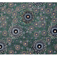 Onion Dreaming (Forest Green) [SCRAP 0.65M] - Aboriginal design Fabric