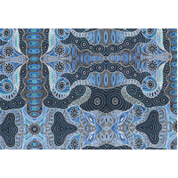 Regeneration (Blue) [SCRAP 0.65M]- Aboriginal design Fabric