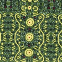 Water Dreaming (Green) SCRAP [.3M] - Aboriginal design Fabric