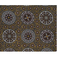 Wildflowers After Rain (Yellow) - Aboriginal design Fabric [SCRAP 1.0M] 