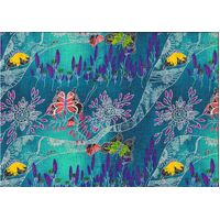 Springtime Family Gathering (Emerald) - Aboriginal design Fabric